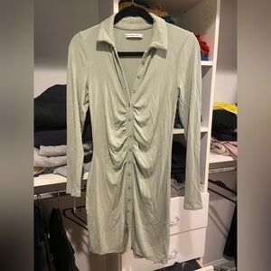 Pastel Green Collared Abercrombie and Fitch Dress